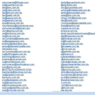 Plaza Libre - LISTADO DE CORREOS EMPRESAS REPUBLICA  Plaza Libre - LISTADO DE CORREOS EMPRESAS REPUBLICA