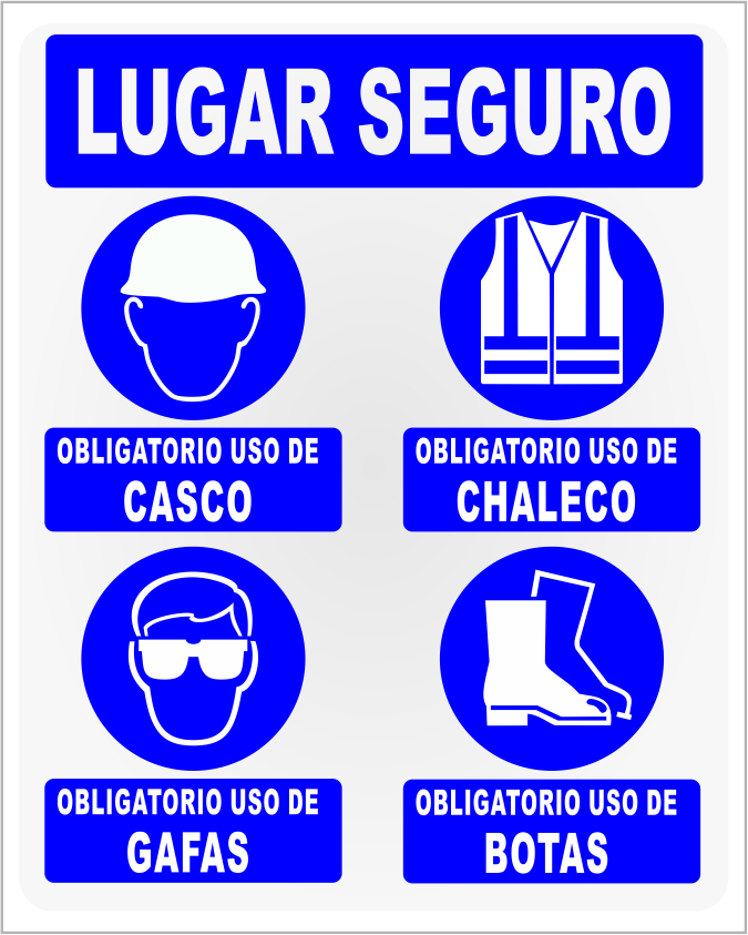 Plaza Libre - Letreros de seguridad industrial y ruta de evacuación
